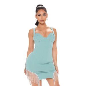 NWT Fashion Nova Stolen‎ Hearts Mini Dress - Blue - Size Small